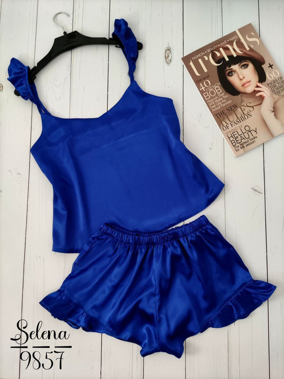 ست تاپ شورت ساتن زنانه