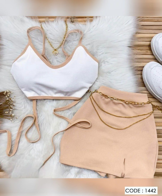 ست نیمتنه گره ای و دامن زنانه