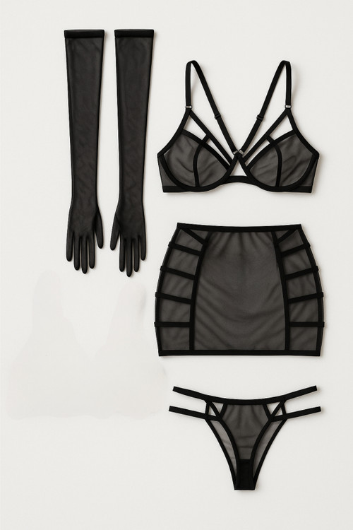 ست لباس زیر ۴ تکه زنانه فانتزی