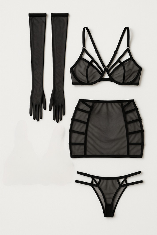 ست لباس زیر ۴ تکه زنانه فانتزی