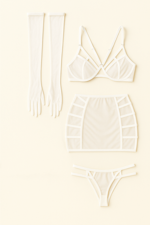 ست لباس زیر ۴ تکه زنانه فانتزی