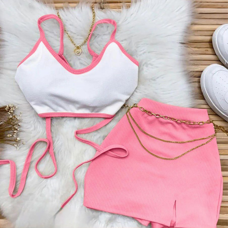 ست نیمتنه گره ای و دامن زنانه