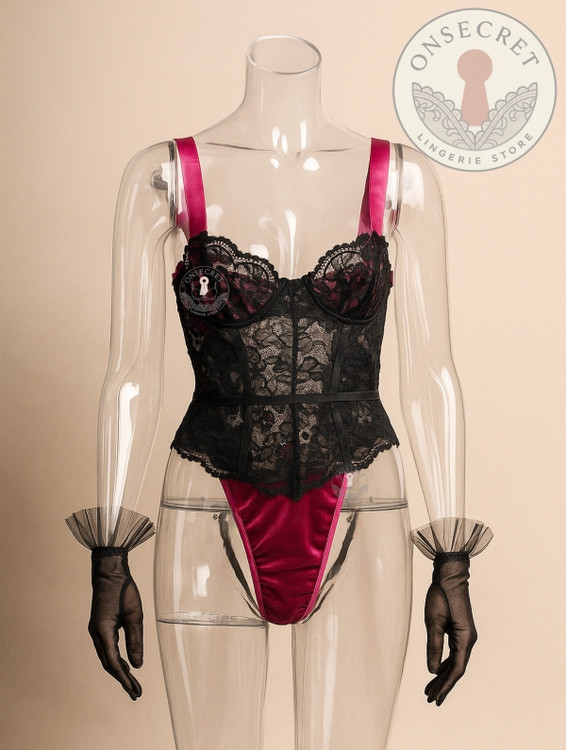 ست بادی فانتزی و دستکش زنانه