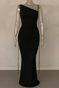 پیراهن ماکسی زنانه دنباله دار پشت باز