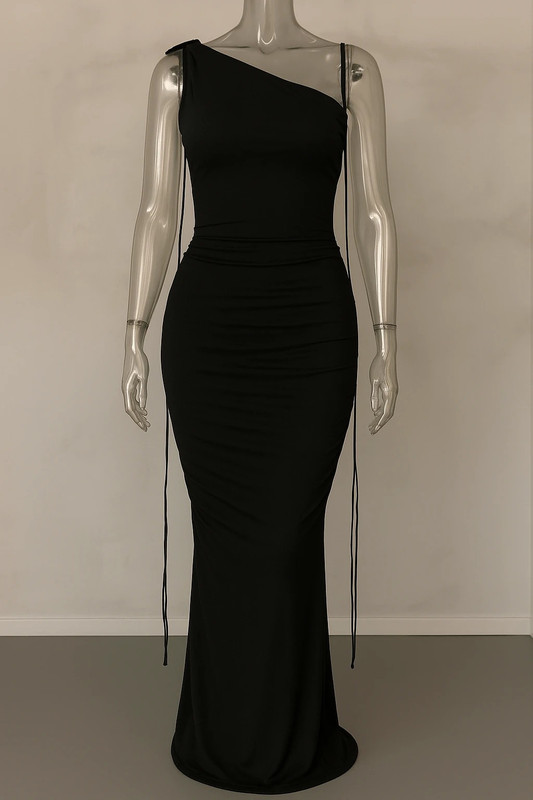 پیراهن ماکسی زنانه دنباله دار پشت باز