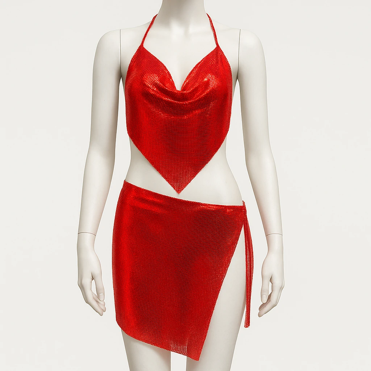 ست تاپ دامن دیسکویی فانتزی زنانه