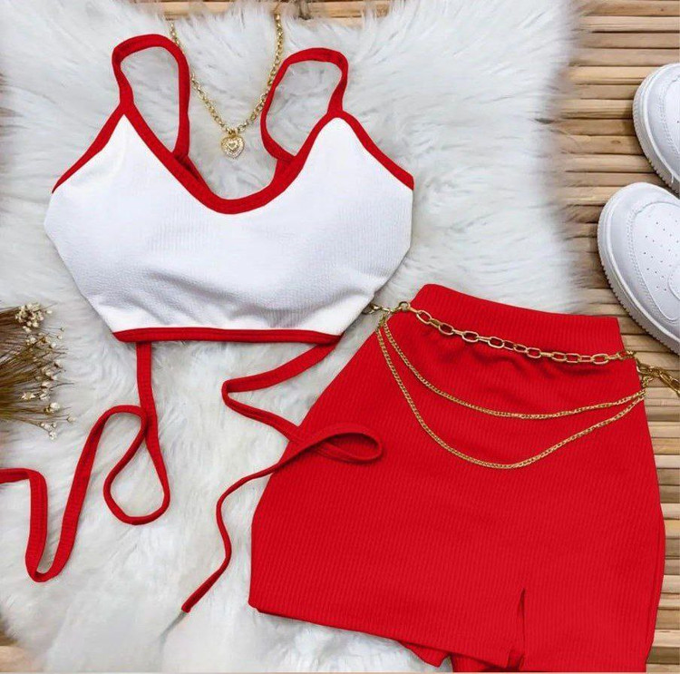 ست نیمتنه گره ای و دامن زنانه