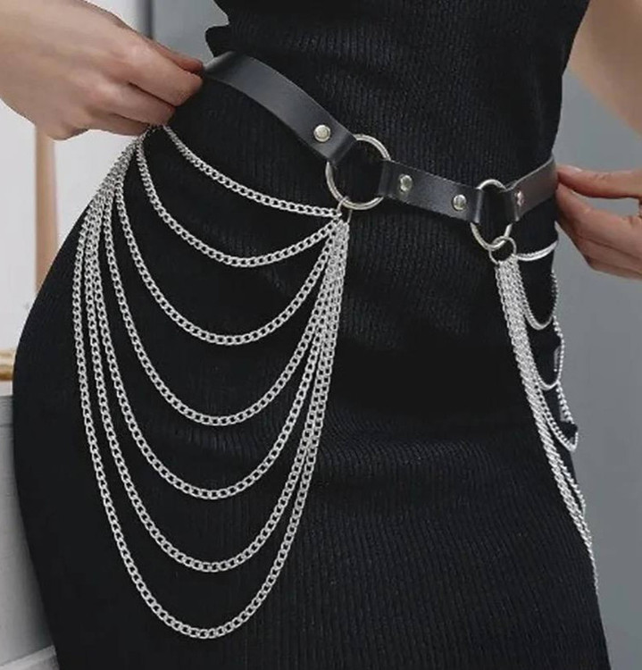 کمربند با آویزهای رنجیری زیبا