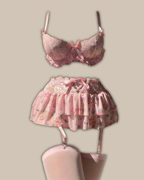 ست لباس زیر فانتزی زنانه چند تکه