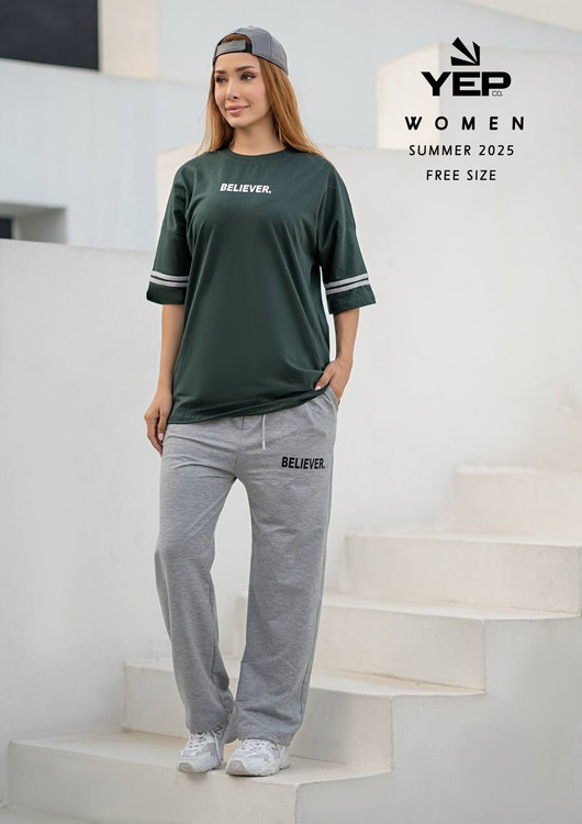 ست تیشرت شلوار زنانه کاپلی