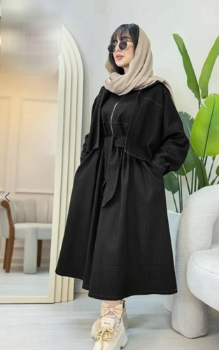 ست سارافون و کت جین زنانه مدل جلو زیپدار کد ۷۰۳۱۲