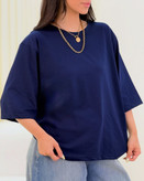 تیشرت باکسی زنانه/ مردانه ساده جنس نخ پنبه خنک تابستانی آستین سه ربع کد 80301