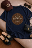 تیشرت باکسی زنانه چاپی طرح coach جتس نخ پنبه خنک تابستانی