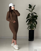 پیراهن زنانه ماکسی فانریپ یقه اسکی کد 50706 مناسب سه فصل بهار تابستان و پاییز