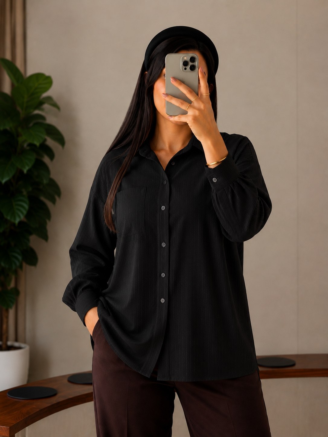 شومیز آستین بلند پارچه آیوا وارداتی کد 70509