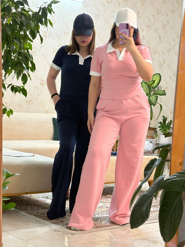 ست پلوشرت و شلوار بگ زنانه دو نخ گلکسی کد 80401